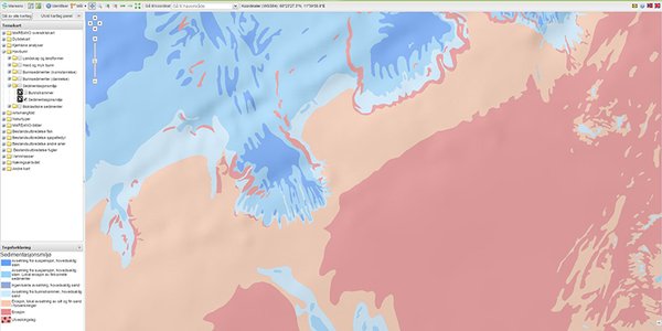 Sedimentary environment | Mareano - The Sea in Maps and Pictures